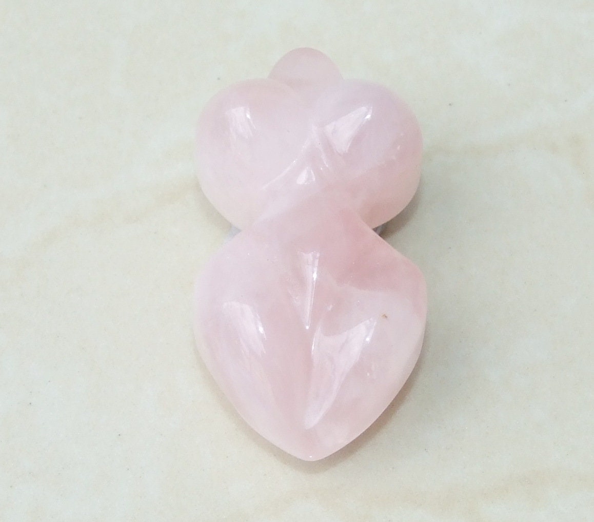 Goddess Pendant, Natural Rose Quartz Pendants, Carved Pendant, Gemstone Pendant, Fertility Goddess, Jewelry Pendant, 25mm x 50mm - EDGBeadsandGems