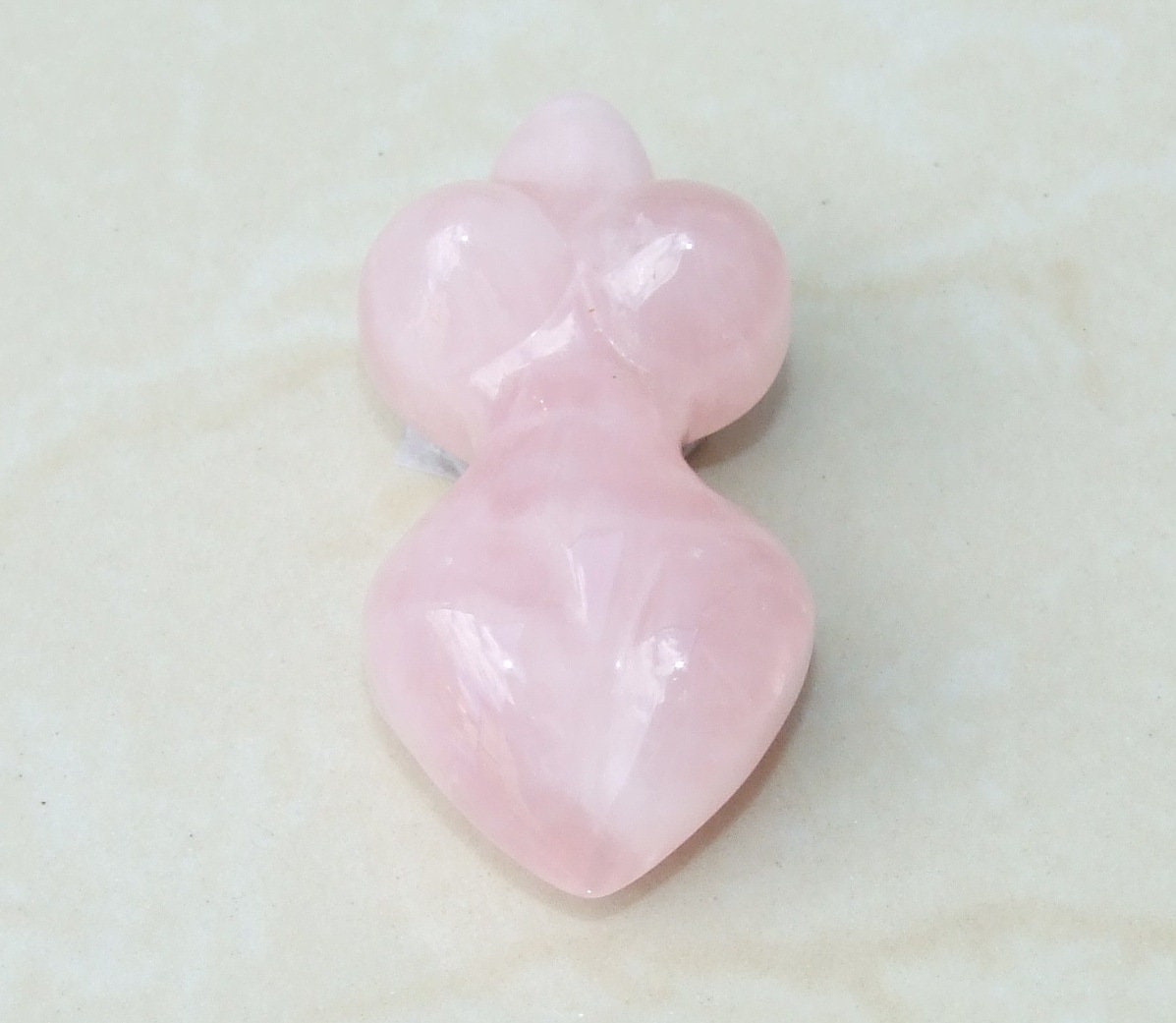 Goddess Pendant, Natural Rose Quartz Pendants, Carved Pendant, Gemstone Pendant, Fertility Goddess, Jewelry Pendant, 25mm x 50mm - EDGBeadsandGems