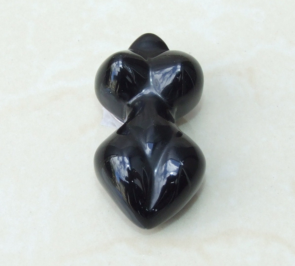 Goddess Pendant, Natural Obsidian Pendants, Carved Pendant, Gemstone Pendant, Fertility Goddess, Jewelry Pendant, 25mm x 50mm - EDGBeadsandGems