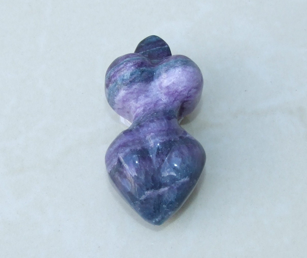 Goddess Pendant, Natural Fluorite Quartz Pendants, Carved Pendant, Gemstone Pendant, Fertility Goddess, Jewelry Pendant, 25mm x 50mm - EDGBeadsandGems