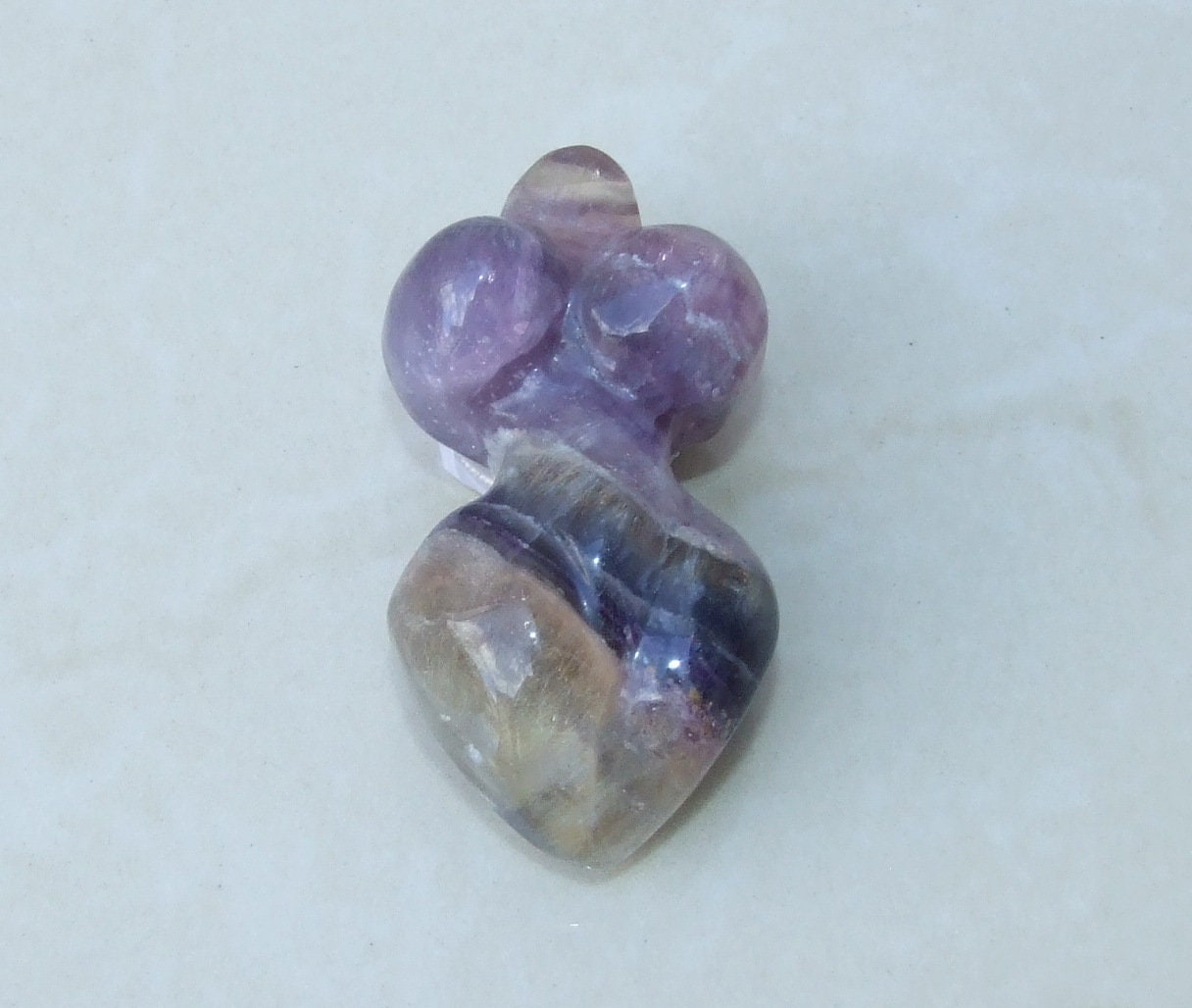 Goddess Pendant, Natural Fluorite Quartz Pendants, Carved Pendant, Gemstone Pendant, Fertility Goddess, Jewelry Pendant, 25mm x 50mm - EDGBeadsandGems