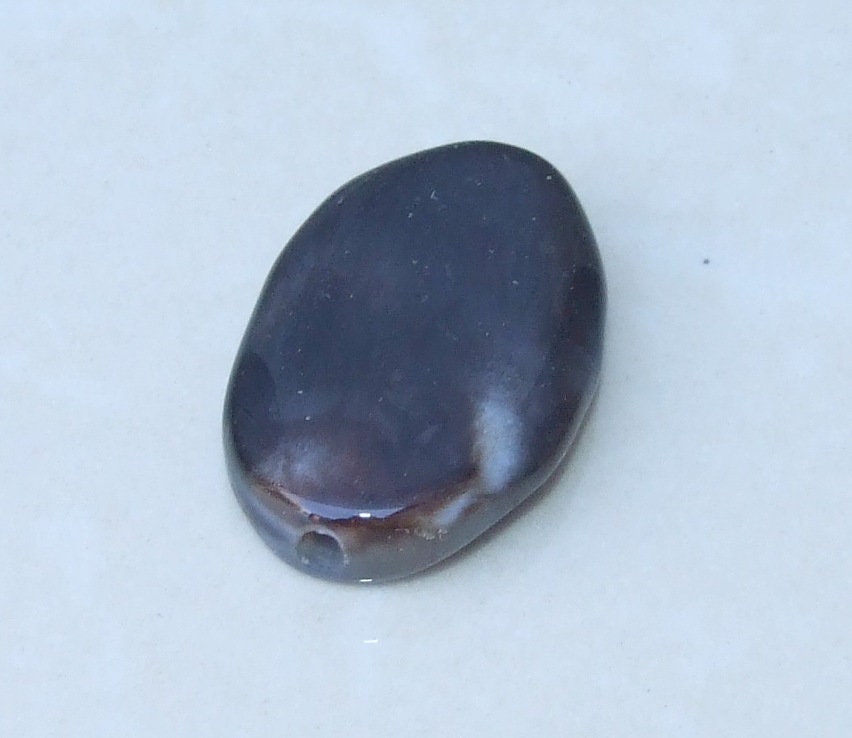 Striped Banded Agate - Natural Stone - Highly Polished - Gemstone Beads - Pendant - Center Drilled, Druzy, Oval, BOHO - 21mm x 31mm - 8215 - EDGBeadsandGems