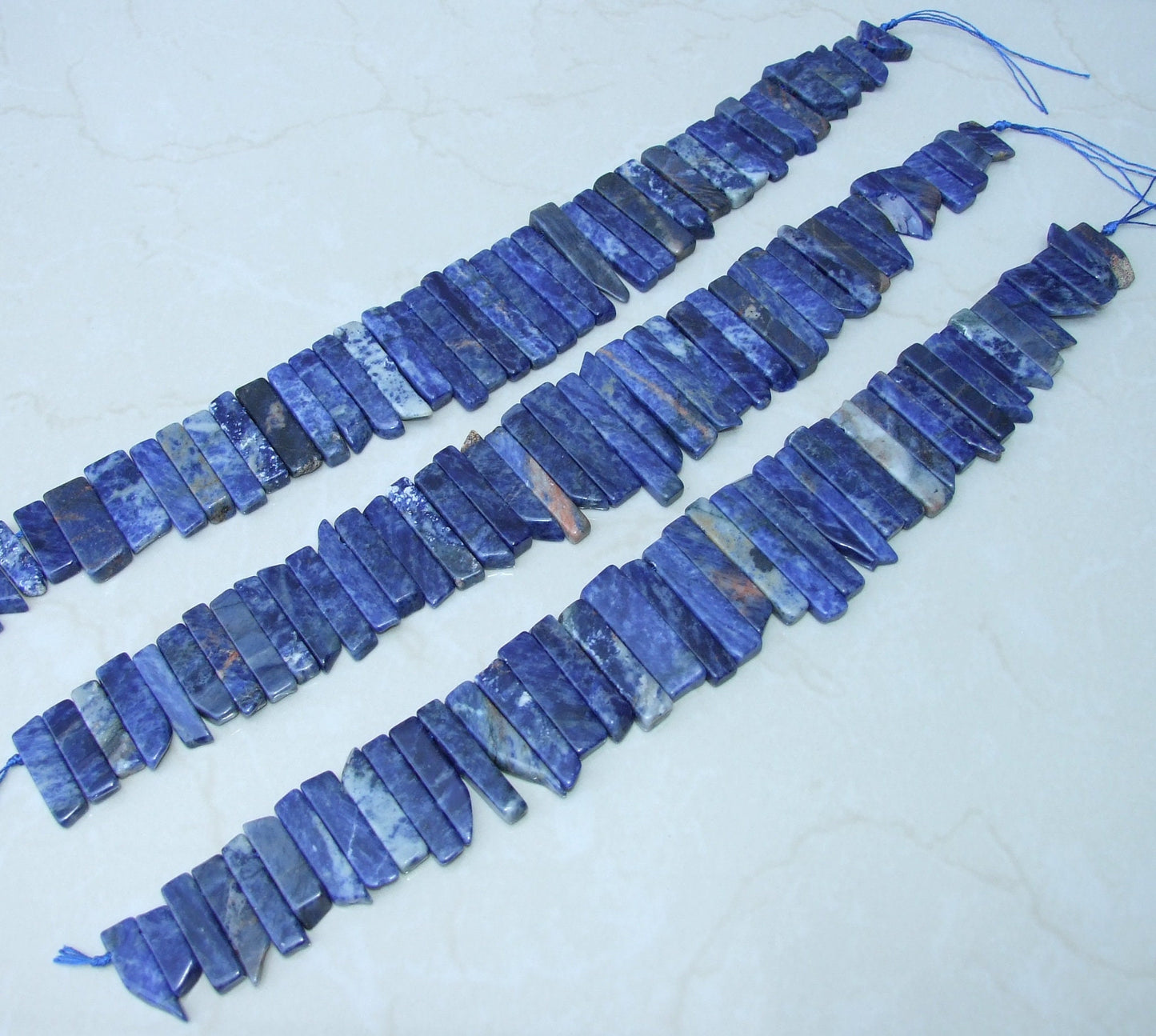 Sodalite Beads, Gemstone Slice, Sodalite Pendant, Sodalite Slice, Gemstone Beads, Sodalite Jewelry Supplies, Half Strand - 30mm to 50mm - EDGBeadsandGems