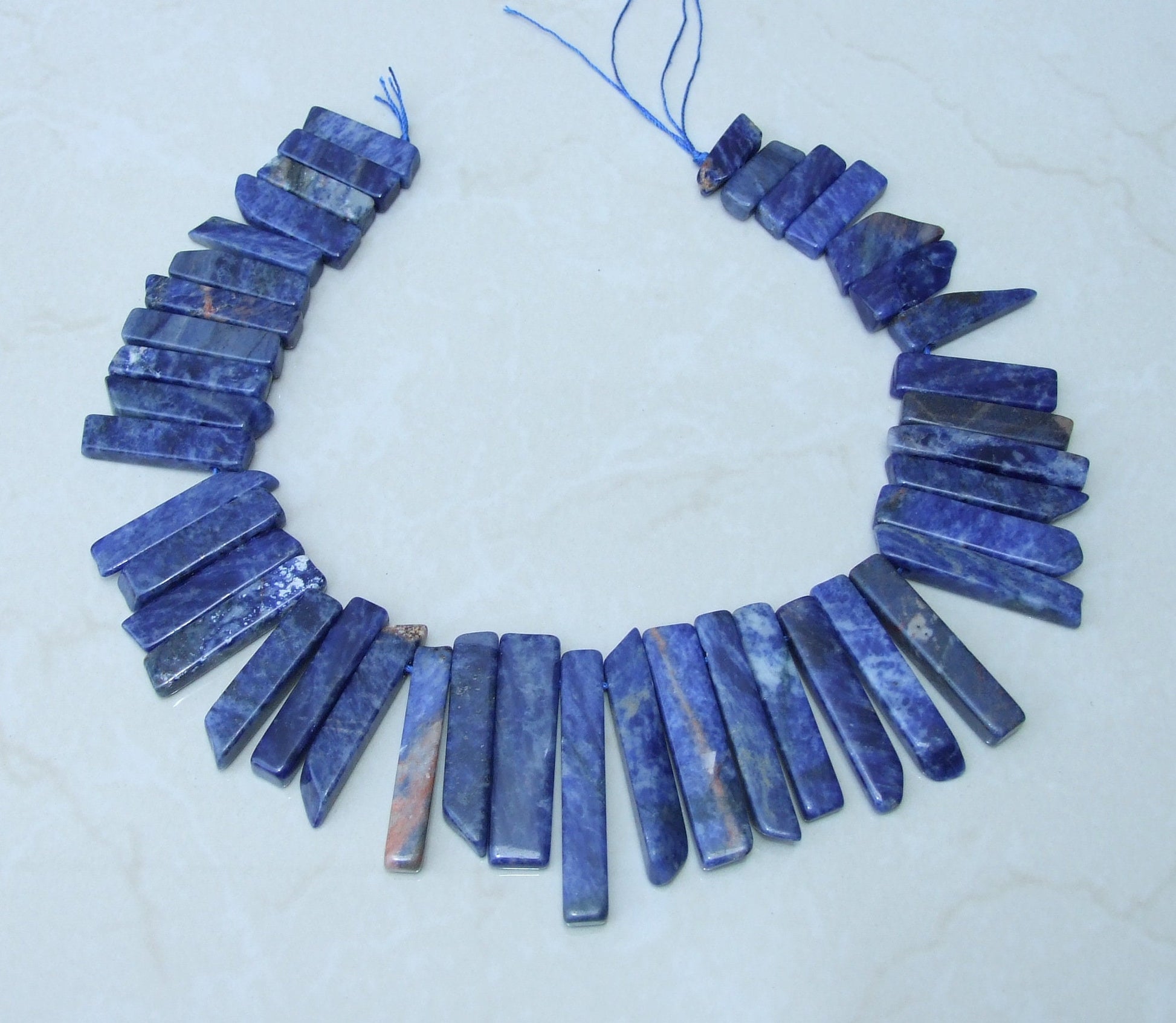 Sodalite Beads, Gemstone Slice, Sodalite Pendant, Sodalite Slice, Gemstone Beads, Sodalite Jewelry Supplies, Half Strand - 30mm to 50mm - EDGBeadsandGems
