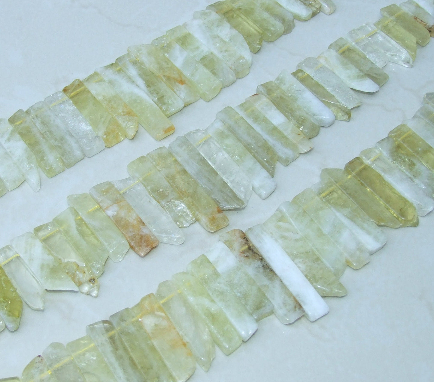 Lemon Quartz Slice , Polished Quartz Beads, Quartz Pendants, Gemstone Beads, Quartz Jewelry Stones Supplies, Half Strand, 20mm to 45+mm - EDGBeadsandGems