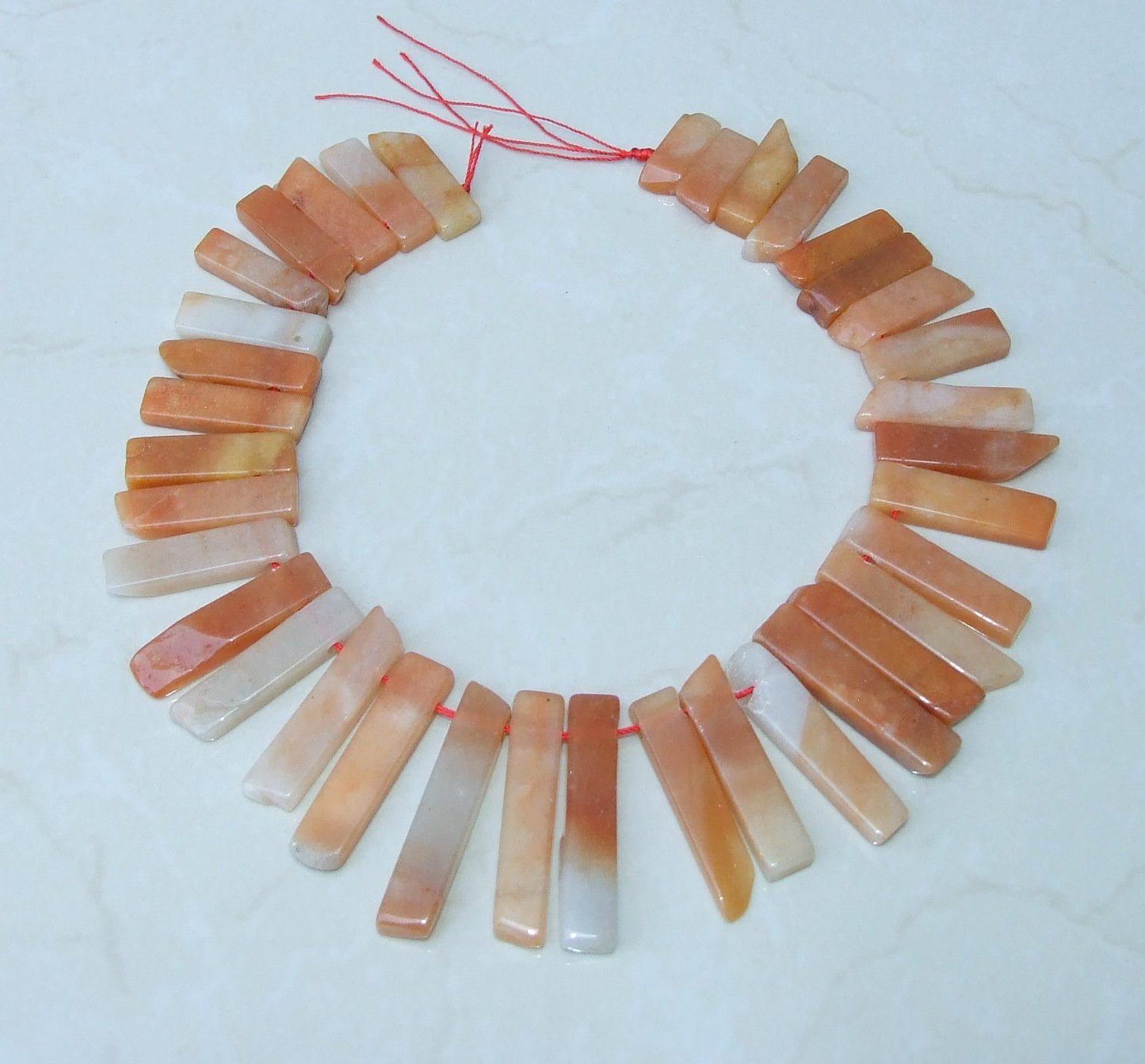 Red Aventurine Slice, Aventurine Beads, Aventurine Slab, Natural Gemstone Slice Beads, Aventurine Jewelry, Half Strand - 25mm to 45+mm - EDGBeadsandGems
