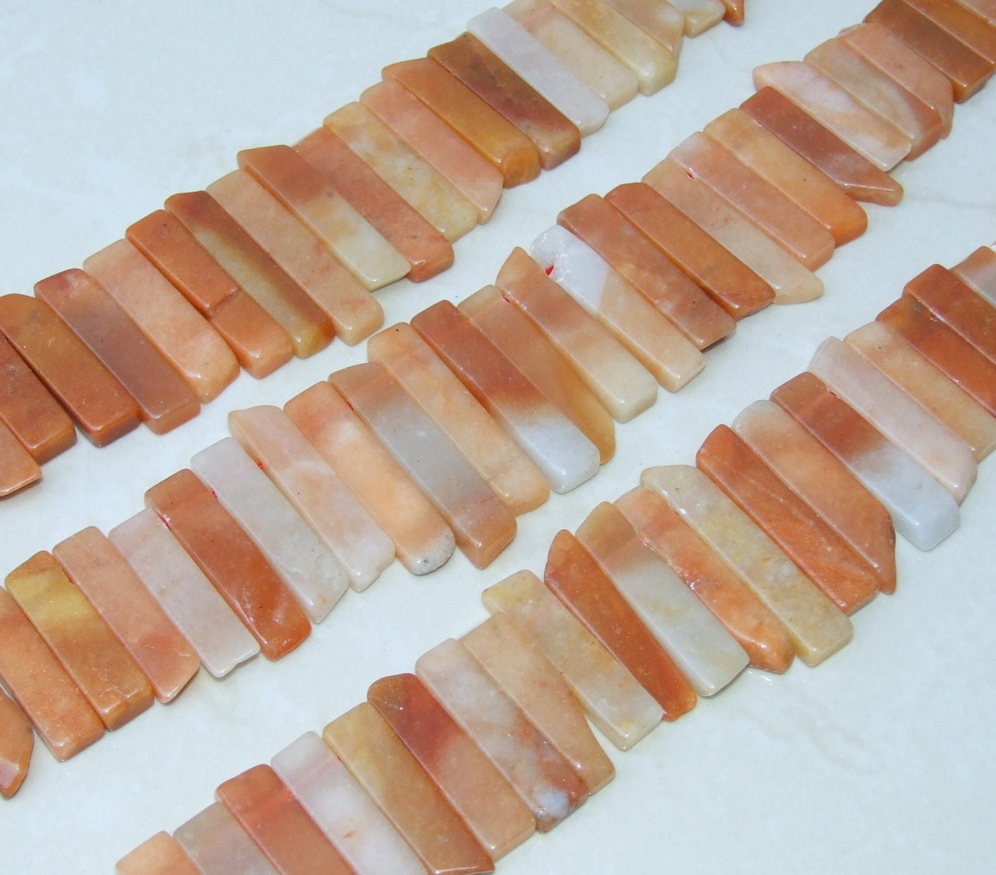 Red Aventurine Slice, Aventurine Beads, Aventurine Slab, Natural Gemstone Slice Beads, Aventurine Jewelry, Half Strand - 25mm to 45+mm - EDGBeadsandGems