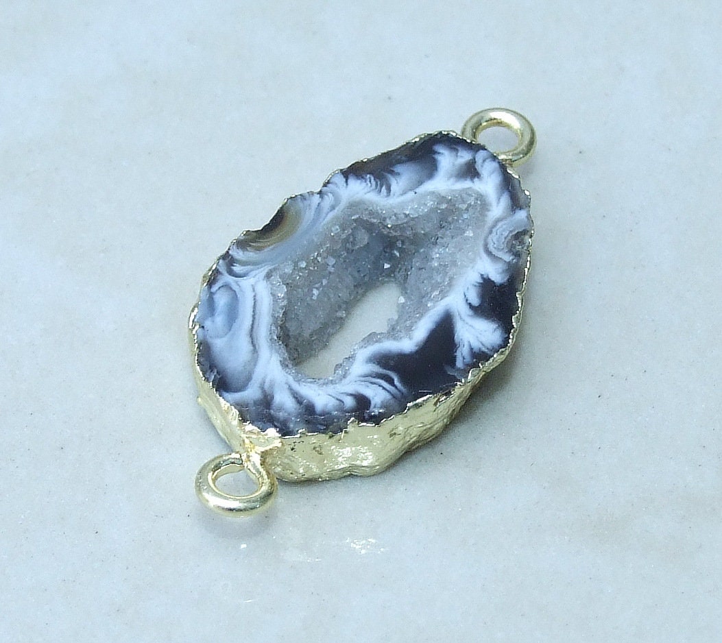 Druzy Connector, Geode Connector, Agate Slice, Geode Pendant, Gemstone Pendant, Druzy jewelry, Druzy Pendant, Loose Stones, 20mm - 35mm - EDGBeadsandGems
