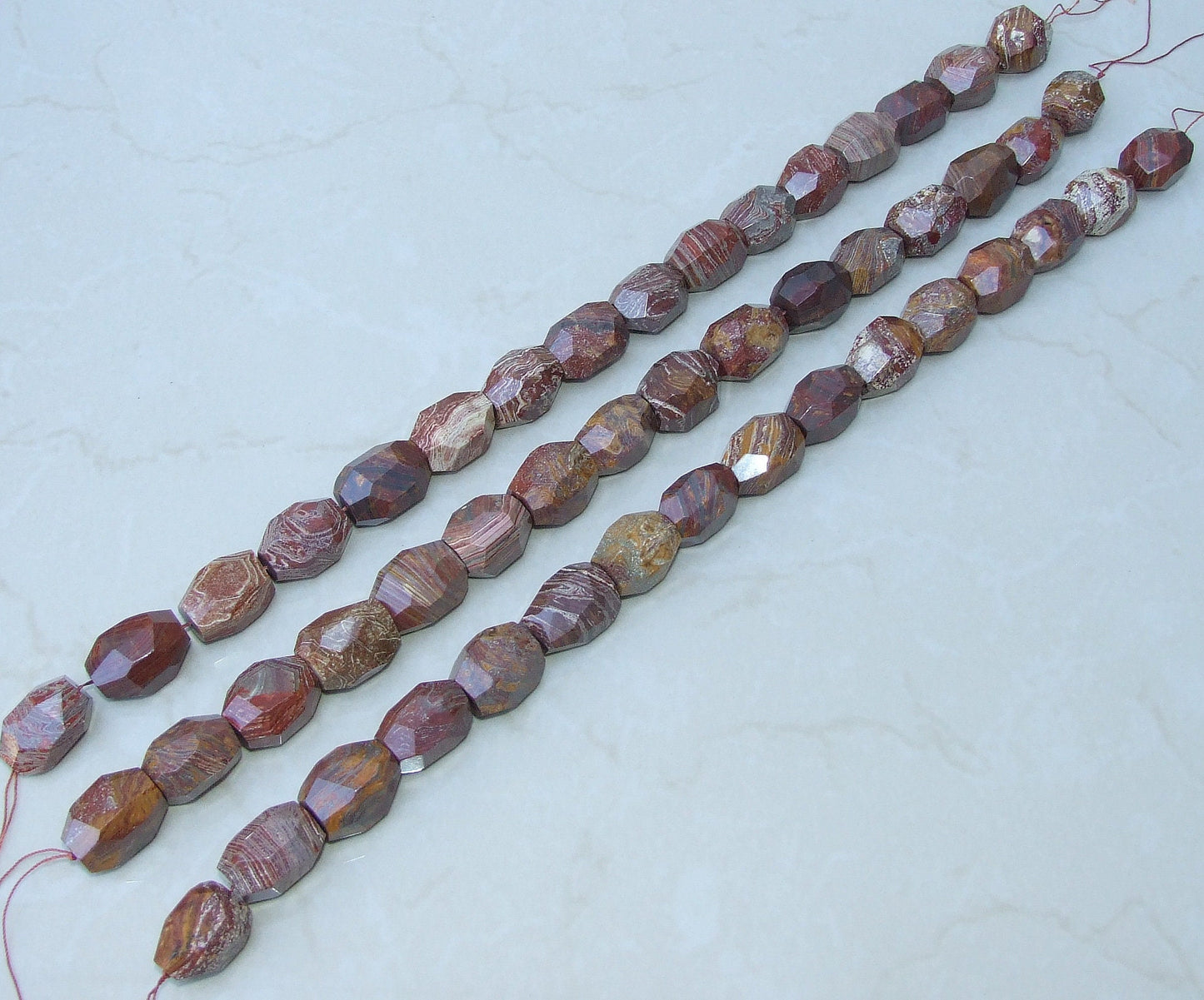 Petrified Wood Jasper Faceted Barrel Nugget Bead, Jasper Pendant, Gemstone Beads, Jewelry Stones, Jasper Beads, Half Strand - 18mm x 25mm - EDGBeadsandGems