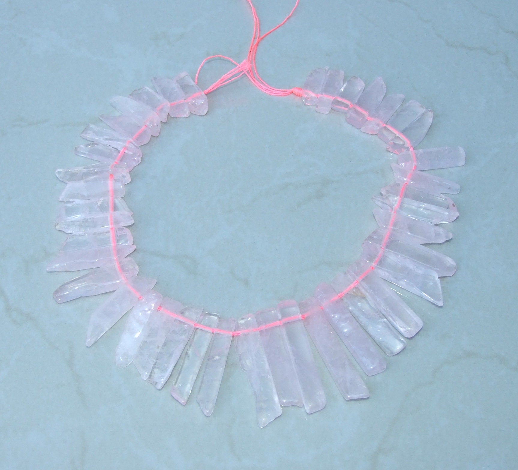 Rose Quartz Slice, Polished Slice, Quartz Beads, Quartz Pendants, Gemstone Beads, Loose Quartz Jewelry Stones, Half Strand - 20mm to 45+mm - EDGBeadsandGems