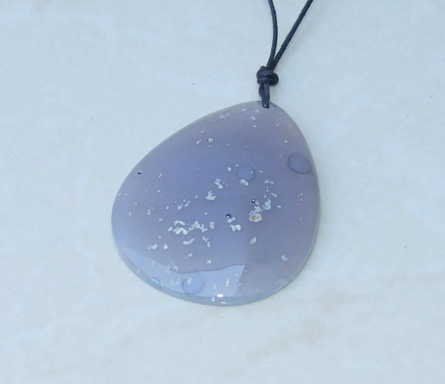 Blossom Agate Pendant, Natural Stone Pendant, Druzy Pendant, Polished Gemstone Pendant, Jewelry Stone, Necklace Pendant, 37mm x 48mm - 8905 - EDGBeadsandGems