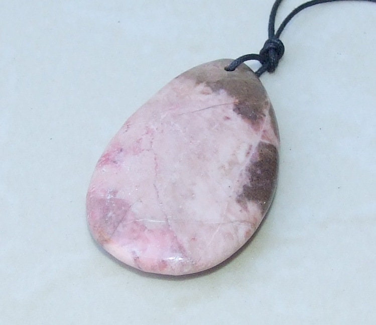 Rhodonite Pendant, Jewelry Pendant, Gemstone Pendant, Highly Polished Stone Pendant, Natural Stone Pendant, Necklace Pendant, 30x50mm - 8946 - EDGBeadsandGems