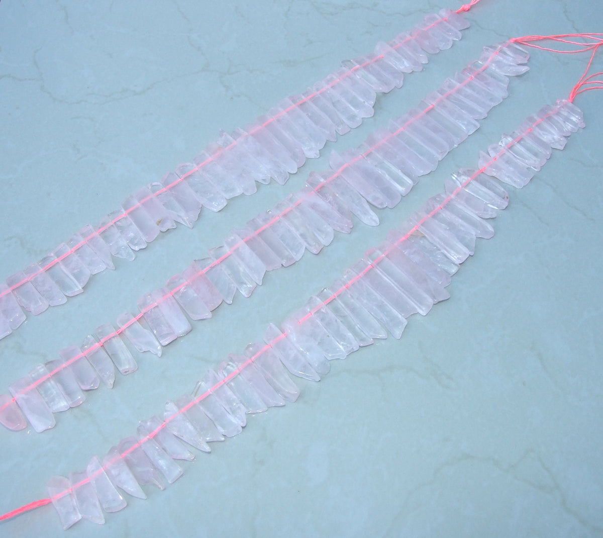 Rose Quartz Slice, Polished Slice, Quartz Beads, Quartz Pendants, Natural Gemstone Beads, Quartz Jewelry Stones, Half Strand - 20mm to 45+mm - EDGBeadsandGems