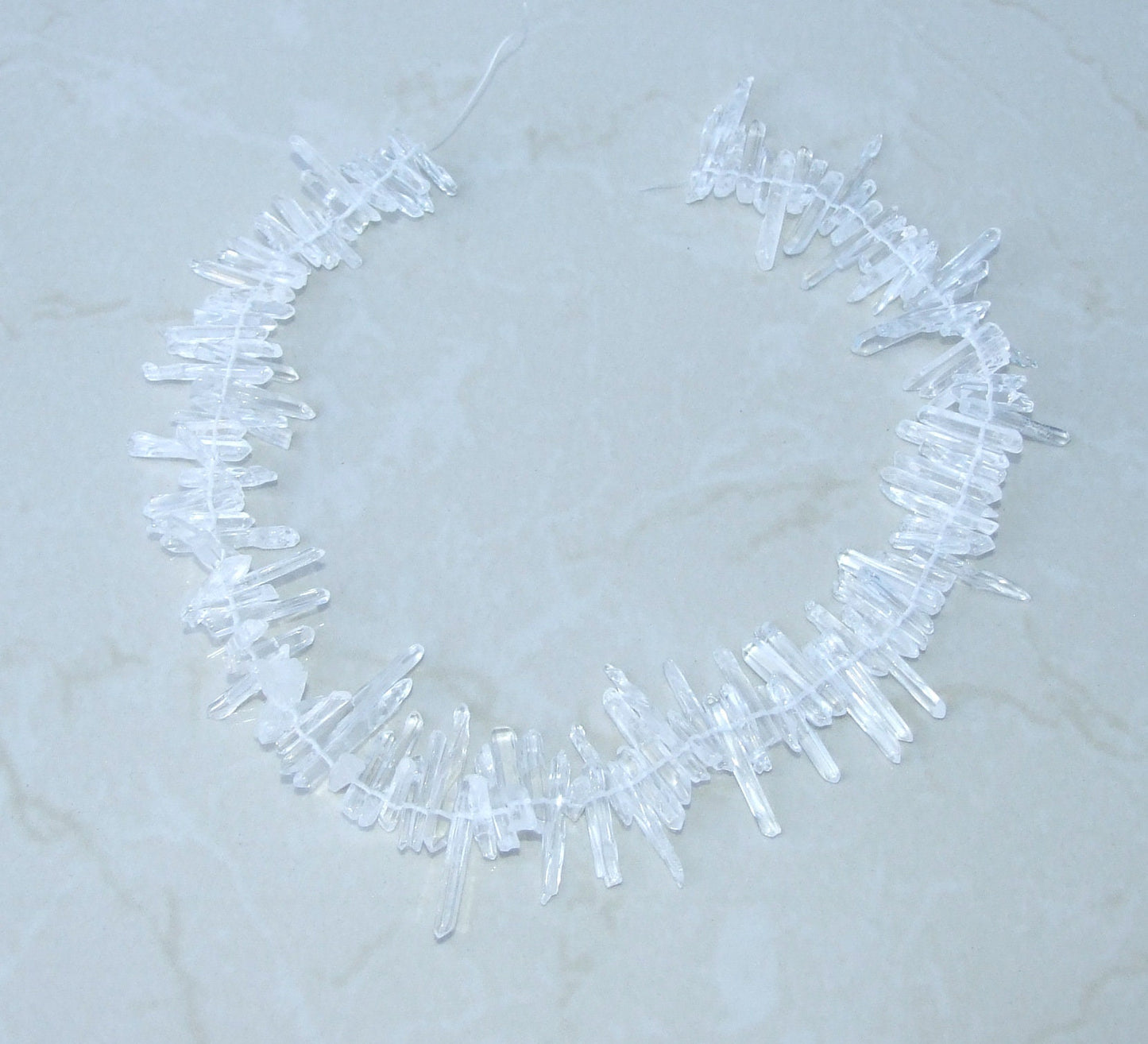 Super Thin Polished Quartz, Quartz Crystals Points, Natural Quartz Strand, Random Lengths, Gemstone Beads, Half/Full Strand, 2-4mm x 15-30mm - EDGBeadsandGems