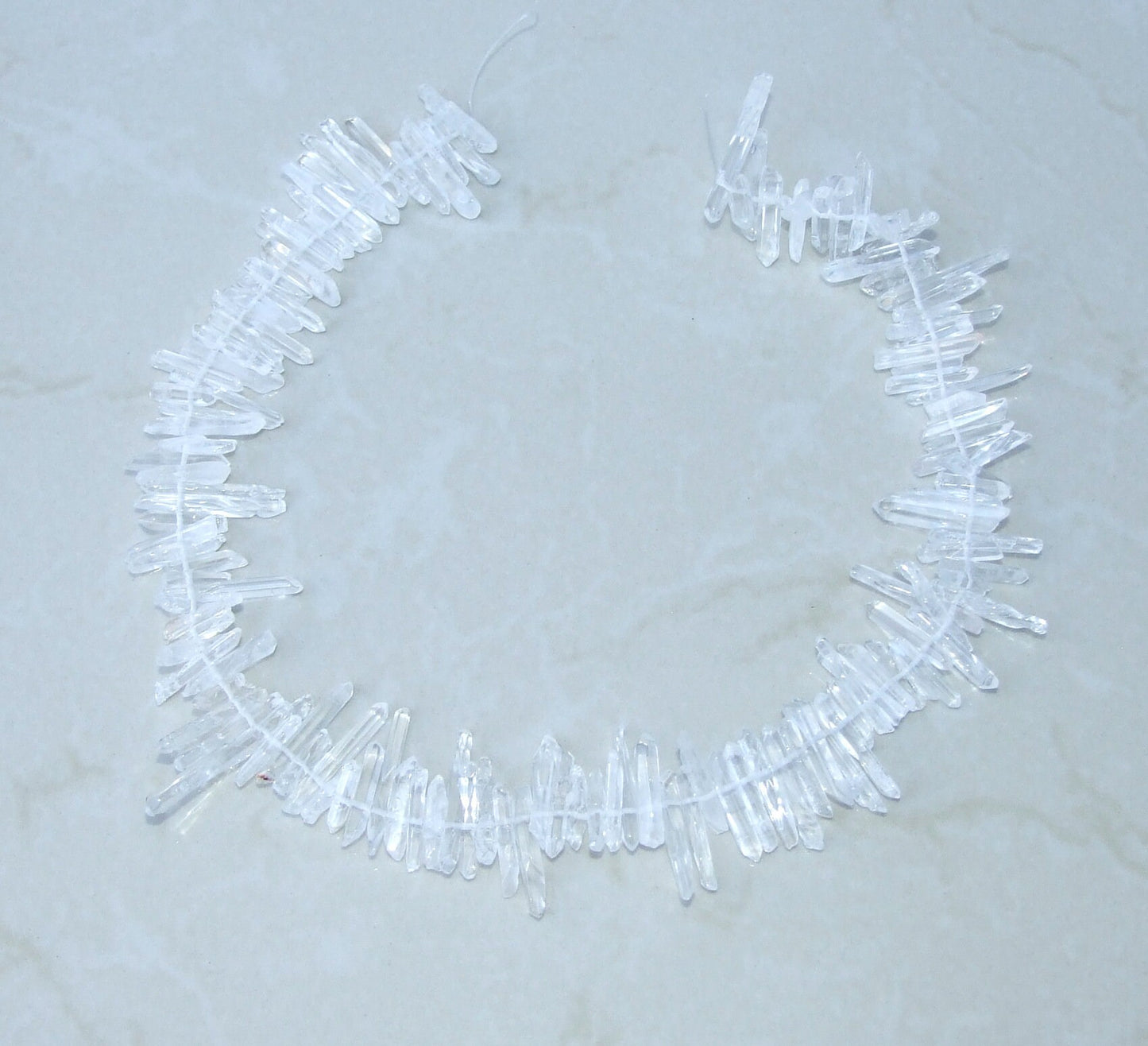 Super Thin Polished Quartz, Quartz Crystals Points, Natural Quartz Strand, Random Lengths, Gemstone Beads, Half/Full Strand, 2-4mm x 15-30mm - EDGBeadsandGems