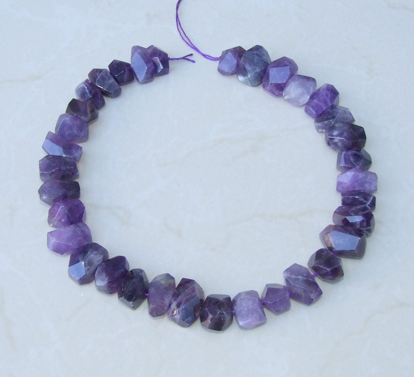 Amethyst Faceted Nugget, Polished Amethyst Beads, Gemstone Beads, Jewelry Stones, Amethyst Nuggets, Half Strand - 12mm x 12mm x 20mm - EDGBeadsandGems