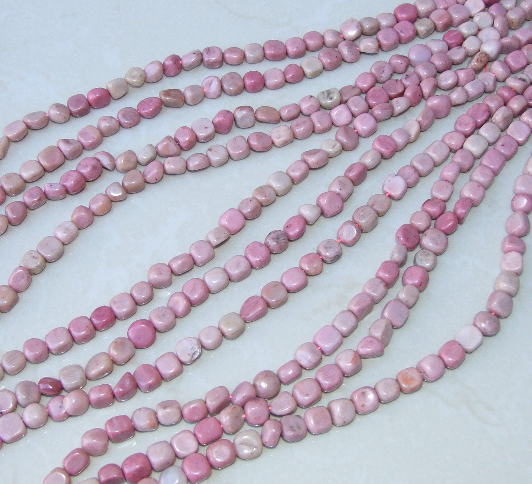 Rhodonite Beads, Gemstone Beads, Rhodonite Nuggets, Natural Rhodonite Stone, Polished Natural Gemstones, Rhodochrosite Beads - 8mm - 10mm - EDGBeadsandGems