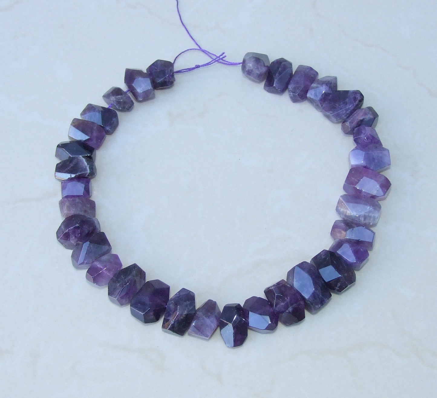 Amethyst Faceted Nugget, Polished Amethyst Beads, Gemstone Beads, Jewelry Stones, Amethyst Nuggets, Half Strand - 12mm x 12mm x 20mm - EDGBeadsandGems