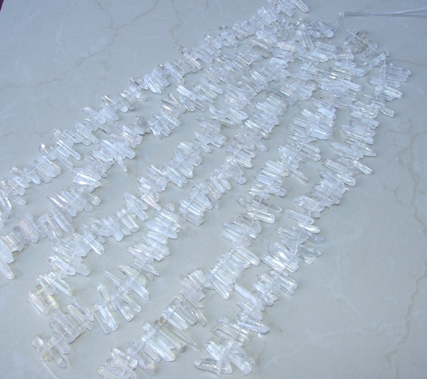 Polished Quartz Points. Half Strand - Polished Crystals Points - Natural Quartz Points - Random Lengths - 15mm - 30mm - EDGBeadsandGems