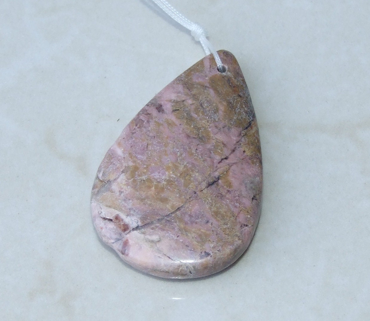 Rhodonite Pendant, Jewelry Pendant, Gemstone Pendant, Highly Polished Stone Pendant, Natural Stone Pendant, Necklace Pendant, 32x52mm - 9566 - EDGBeadsandGems