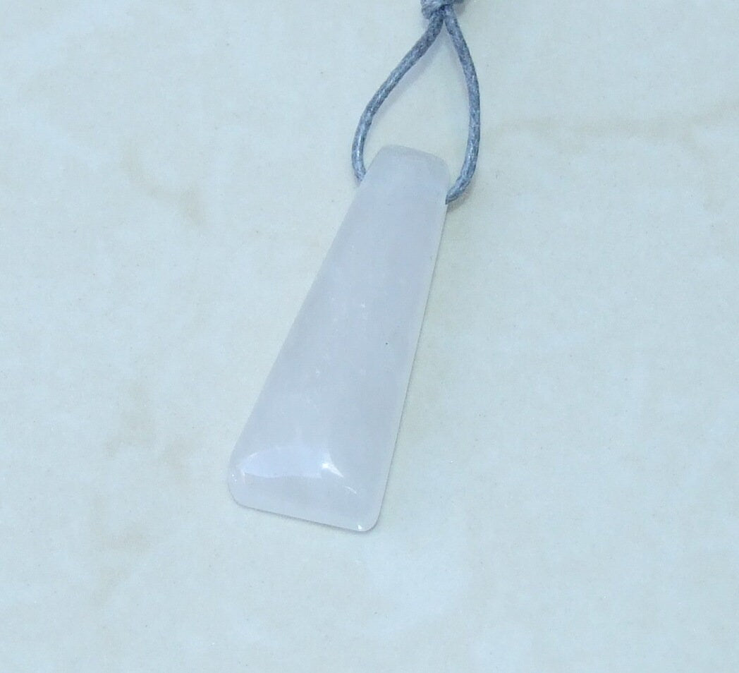 Polished Quartz Pendant, Rhombus Shaped Quartz Pendant, Gemstone Pendant, Jewelry Pendant, Natural Quartz Crystal - 14mm x 45mm - EDGBeadsandGems