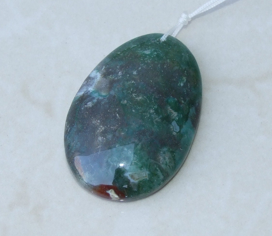 Fossil Coral Agate Pendant, Natural Stone Pendant, Druzy Pendant, Gemstone Pendant, Jewelry Stone, Necklace Pendant, 33mm x 51mm - 9461 - EDGBeadsandGems