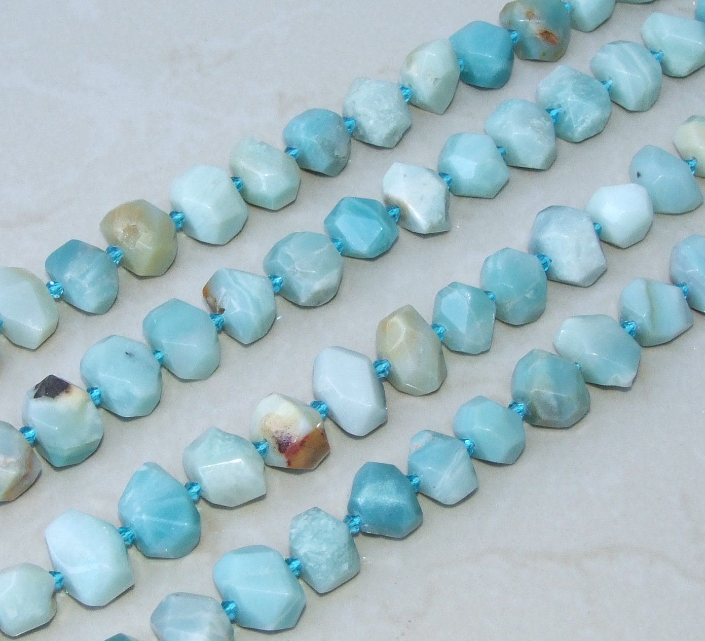 Amazonite Faceted Nugget, Gemstone Beads, Polished Amazonite, Amazonite Bead, Amazonite Pendant, Jewelry Stones, Half Strand - 18mm to 24mm - EDGBeadsandGems