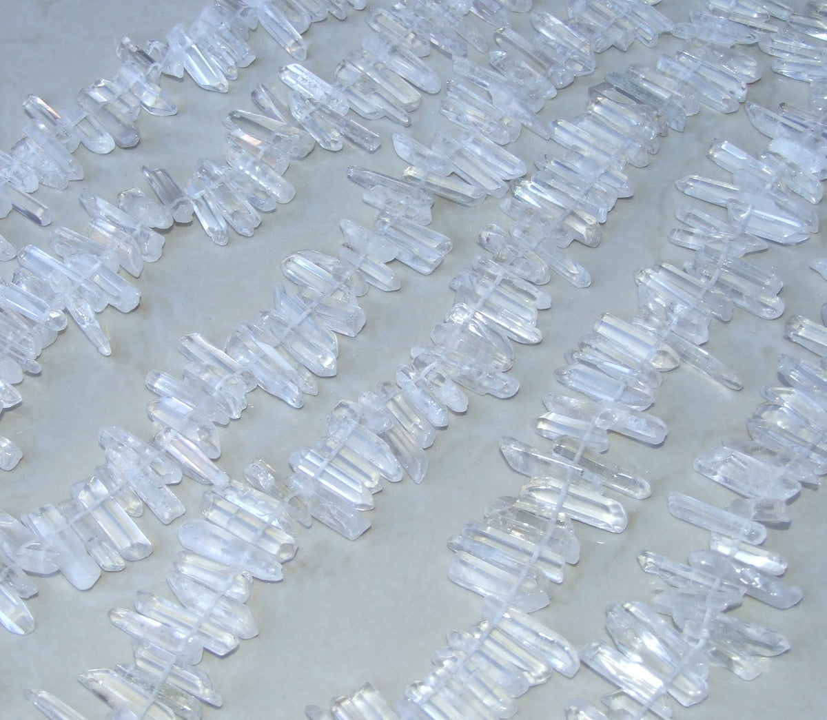 Polished Quartz Points. Full Strand, Polished Crystals, Natural Quartz Points, Random Lengths, Gemstone, Thin or Thick, 15 to 30/35+mm - EDGBeadsandGems