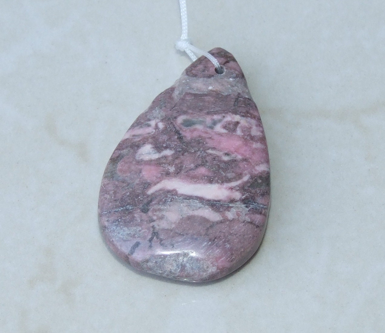 Rhodonite Pendant, Jewelry Pendant, Gemstone Pendant, Highly Polished Stone Pendant, Natural Stone Pendant, Necklace Pendant, 35x50mm - 9562 - EDGBeadsandGems