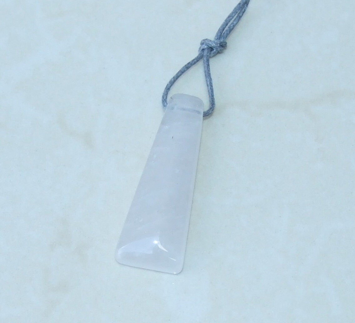 Polished Quartz Pendant, Rhombus Shaped Quartz Pendant, Gemstone Pendant, Jewelry Pendant, Natural Quartz Crystal - 14mm x 45mm - EDGBeadsandGems