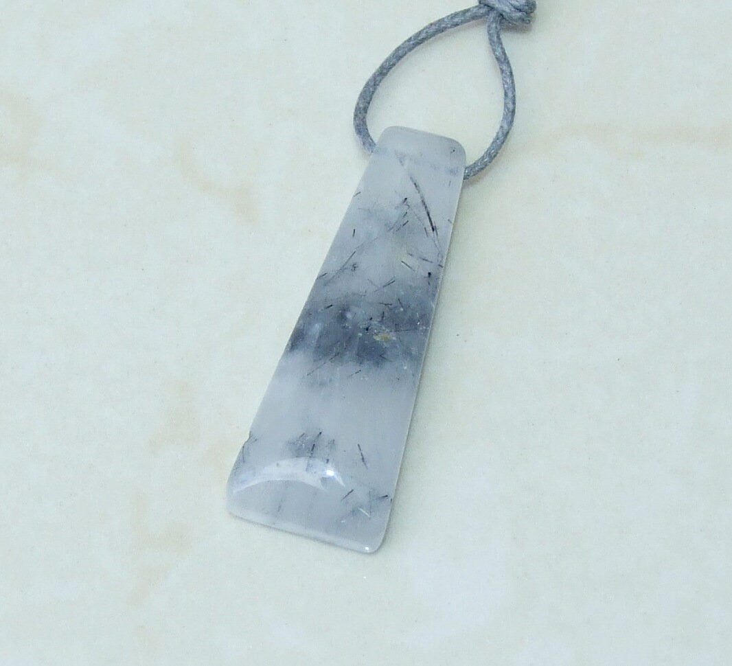 Polished Quartz Pendant, Rhombus Shaped Quartz Pendant, Gemstone Pendant, Jewelry Pendant, Natural Quartz Crystal - 14mm x 45mm - EDGBeadsandGems