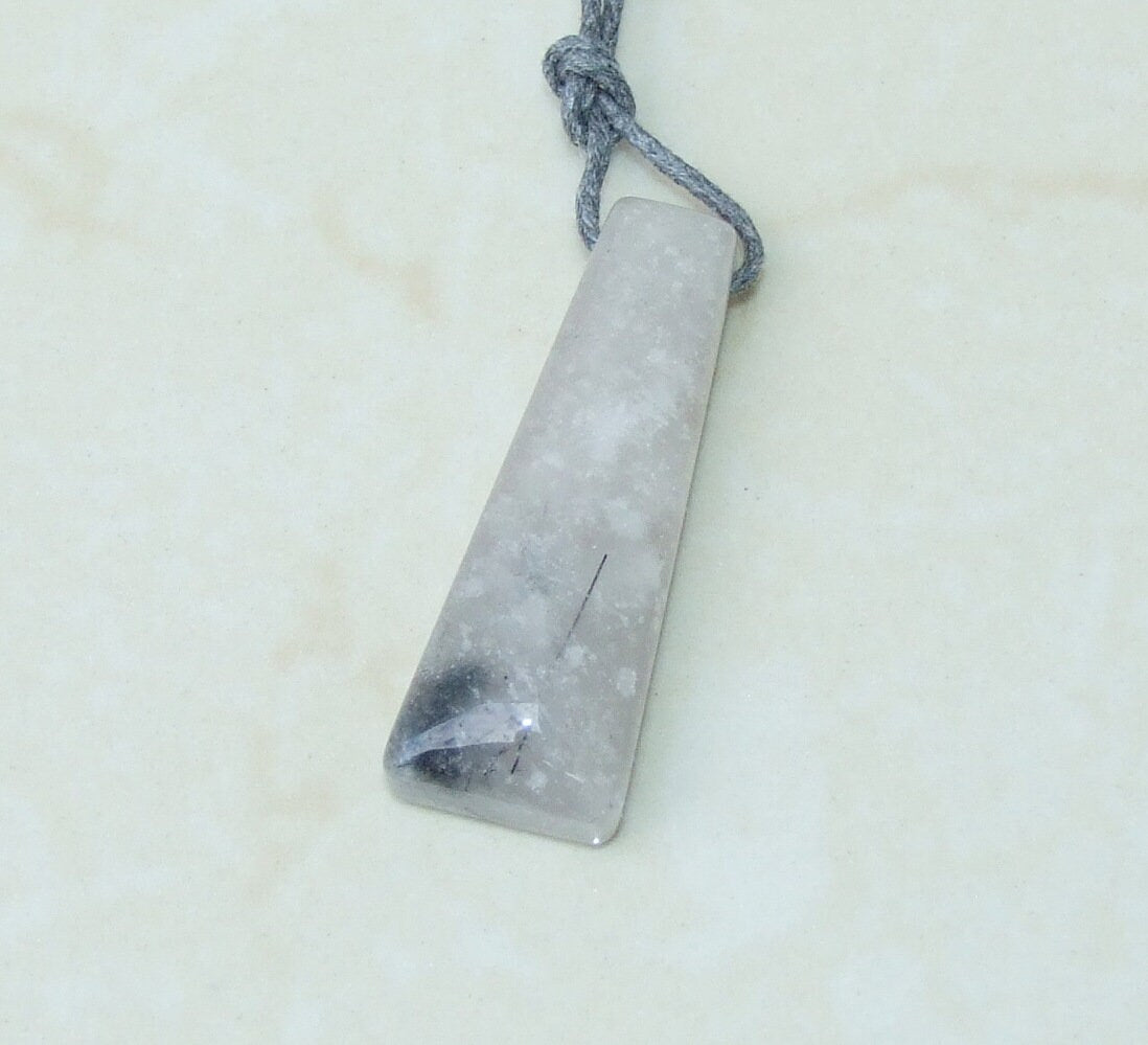 Polished Quartz Pendant, Rhombus Shaped Quartz Pendant, Gemstone Pendant, Jewelry Pendant, Natural Quartz Crystal - 14mm x 45mm - EDGBeadsandGems