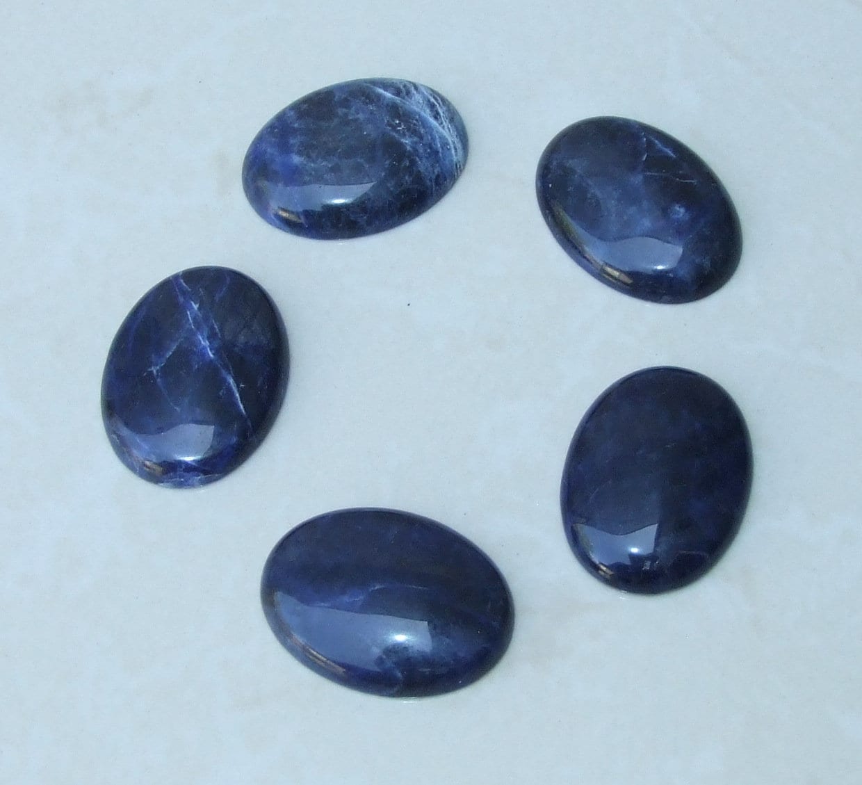 Sodalite Cabochon, Flat Back, Calibrated Cabochon, Natural Stone Cabochon, Sodalite Pendant, Gemstone Pendant, Necklace Pendant, 30mm x 40mm - EDGBeadsandGems