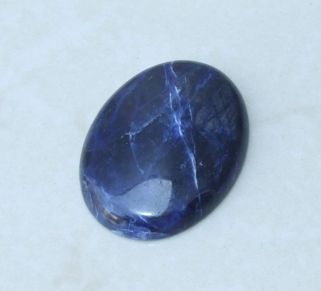 Sodalite Cabochon, Flat Back, Calibrated Cabochon, Natural Stone Cabochon, Sodalite Pendant, Gemstone Pendant, Necklace Pendant, 30mm x 40mm - EDGBeadsandGems