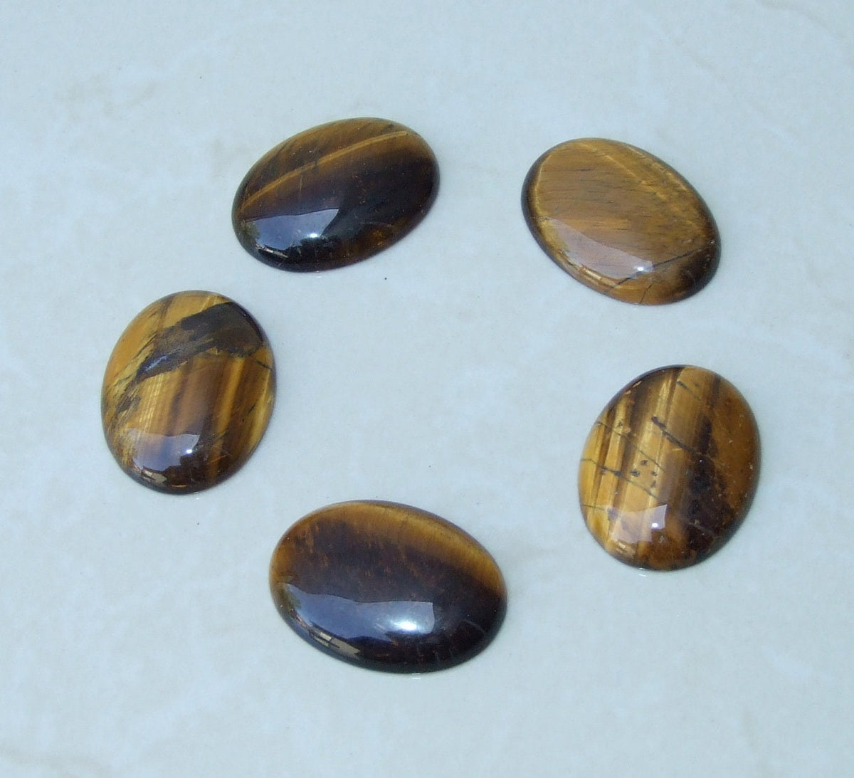 Tiger Eye Cabochon, Flat Back Calibrated Cabochon, Natural Stone Cabochon, Tiger Eye Pendant, Gemstone Pendant, Necklace Pendant 30mm x 40mm - EDGBeadsandGems