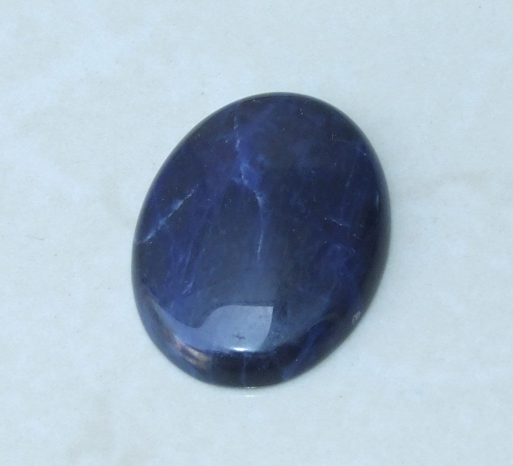 Sodalite Cabochon, Flat Back, Calibrated Cabochon, Natural Stone Cabochon, Sodalite Pendant, Gemstone Pendant, Necklace Pendant, 30mm x 40mm - EDGBeadsandGems