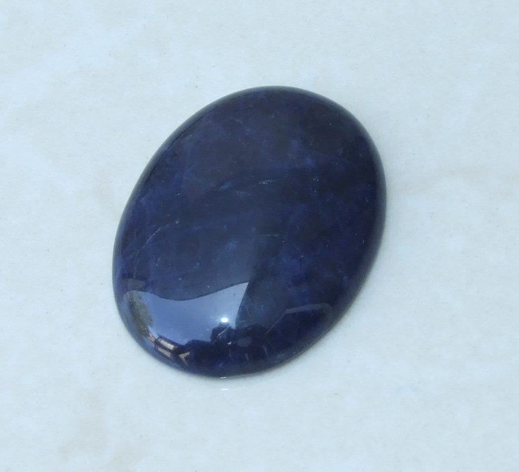 Sodalite Cabochon, Flat Back, Calibrated Cabochon, Natural Stone Cabochon, Sodalite Pendant, Gemstone Pendant, Necklace Pendant, 30mm x 40mm - EDGBeadsandGems