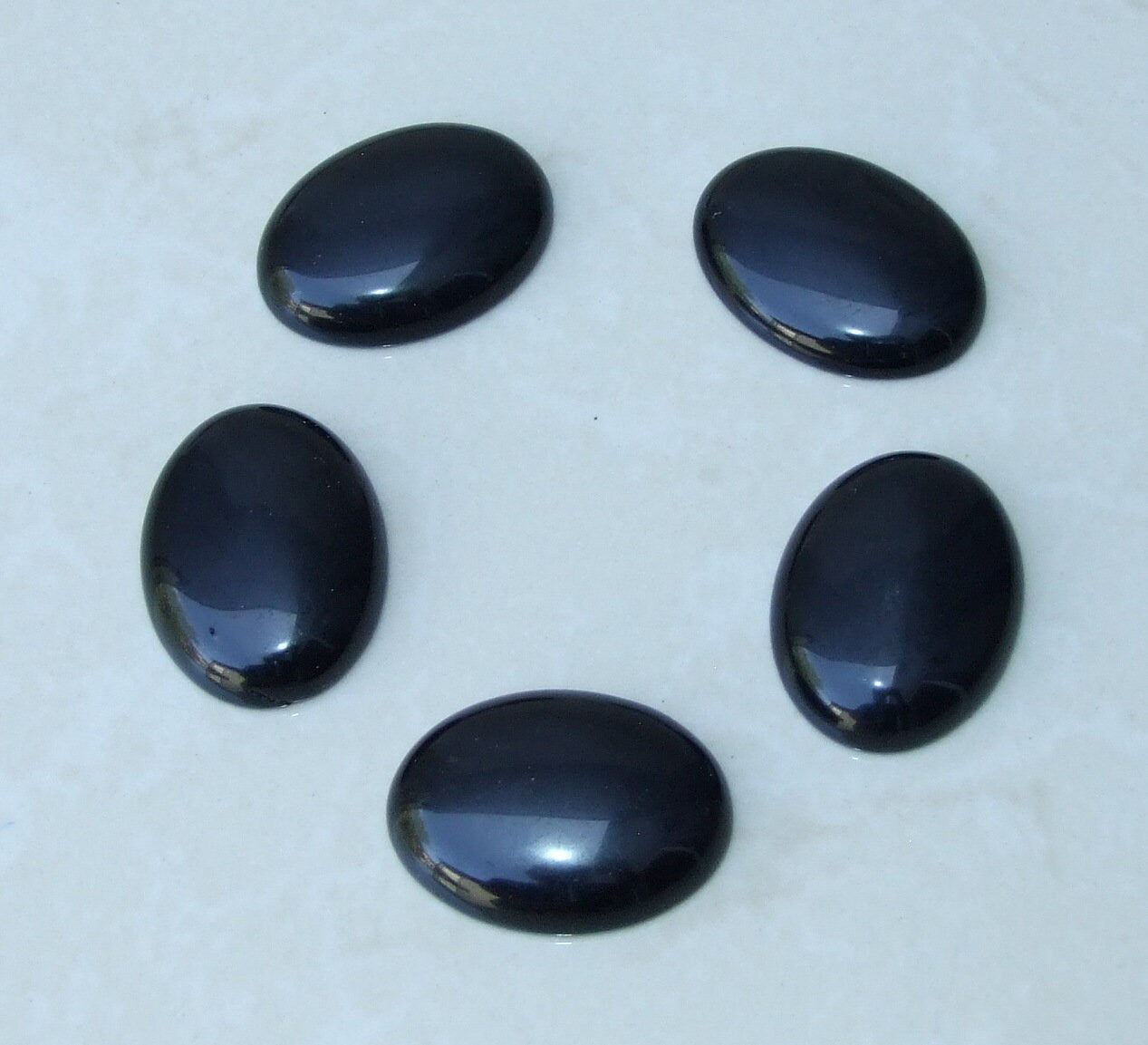 Black Obsidian Cabochon, Flat Back, Calibrated Cabochon, Stone Cabochon, Obsidian Pendant, Gemstone Pendant, Necklace Pendant 30mm x 40mm - EDGBeadsandGems