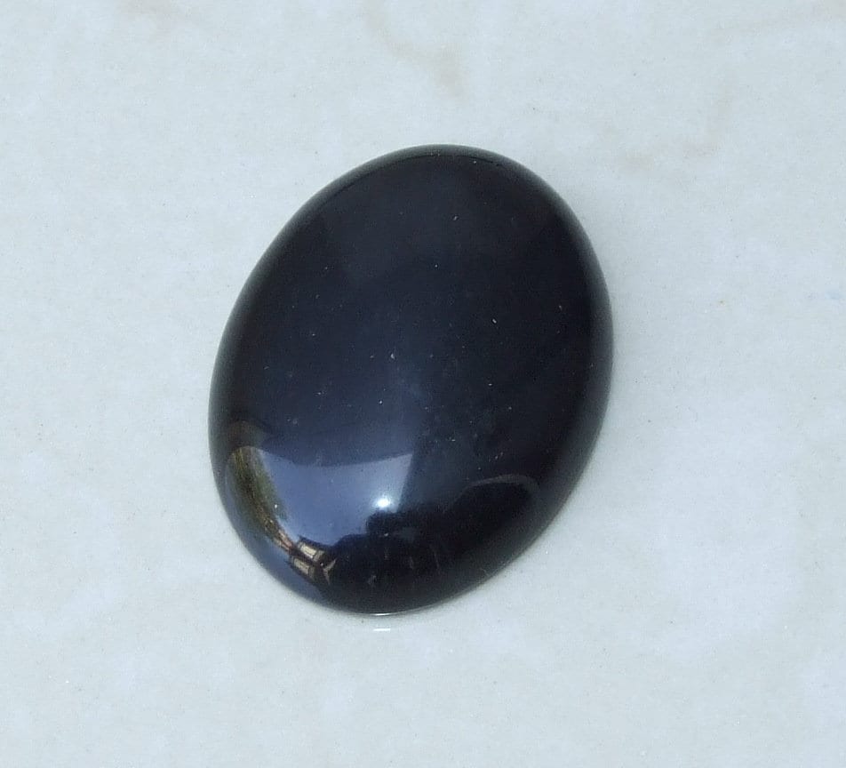 Black Obsidian Cabochon, Flat Back, Calibrated Cabochon, Stone Cabochon, Obsidian Pendant, Gemstone Pendant, Necklace Pendant 30mm x 40mm - EDGBeadsandGems