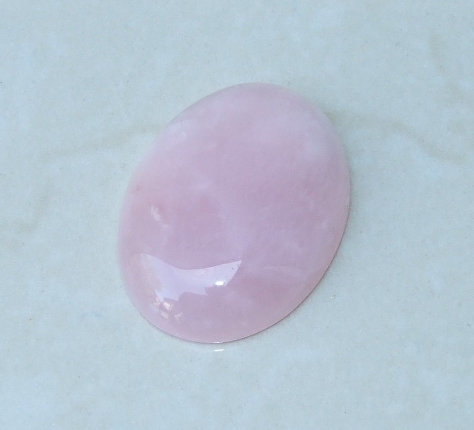 Rose Quartz Cabochon, Flat Back, Calibrated Cabochon, Stone Cabochon, Rose Quartz Pendant, Gemstone Pendant, Necklace Pendant 30mm x 40mm - EDGBeadsandGems
