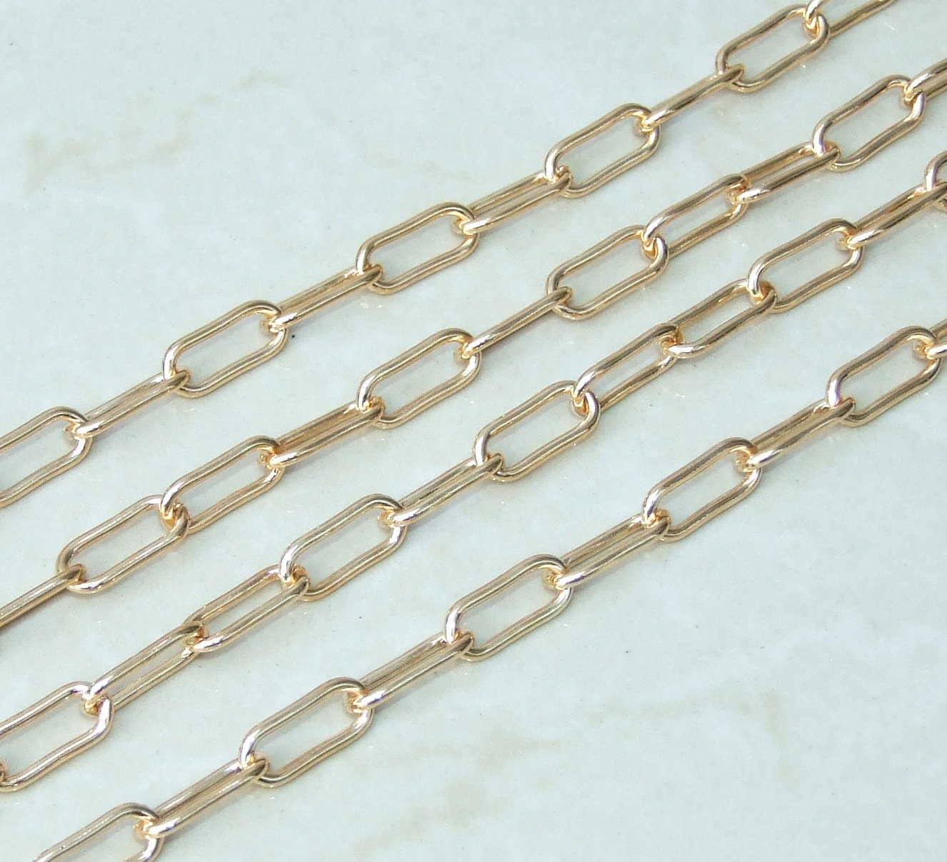 Light Gold Paper Clip Chain, Oval Cable Chain, Jewelry Chain, Necklace Chain, Body Chain, Bulk Chain, Jewelry Supplies, 16mm x 7mm, 01B-LG - EDGBeadsandGems