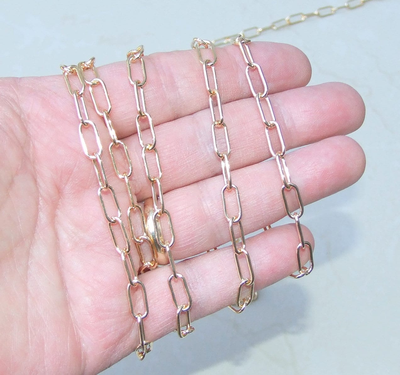 Paper Clip Chain, Oval C Link Cable Chain, Jewelry Chain, Necklace Chain, Body Chain, Bulk Chain, Jewelry Supplies, 12.5mm x 5.6mm, 09A-g - EDGBeadsandGems