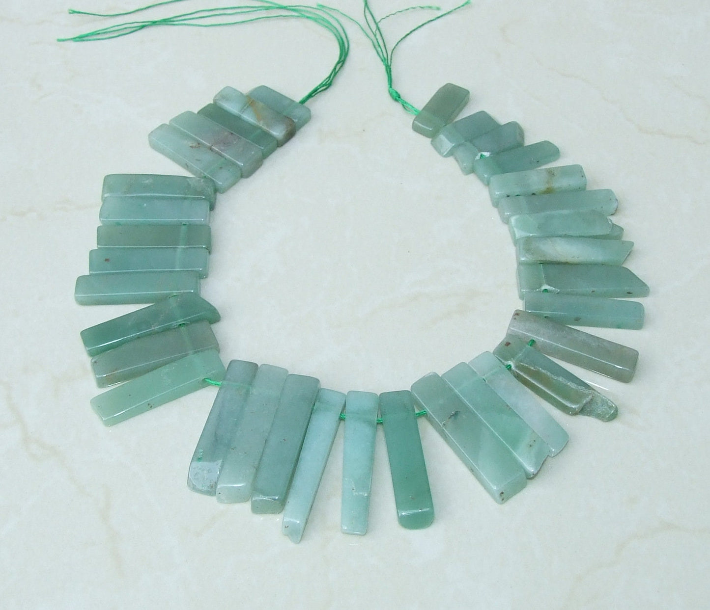 Green Aventurine Polished Quartz Slice, Aventurine Beads, Quartz Pendants, Gemstone Beads, Green Quartz Beads, Half Strand, 30mm to 45mm - EDGBeadsandGems