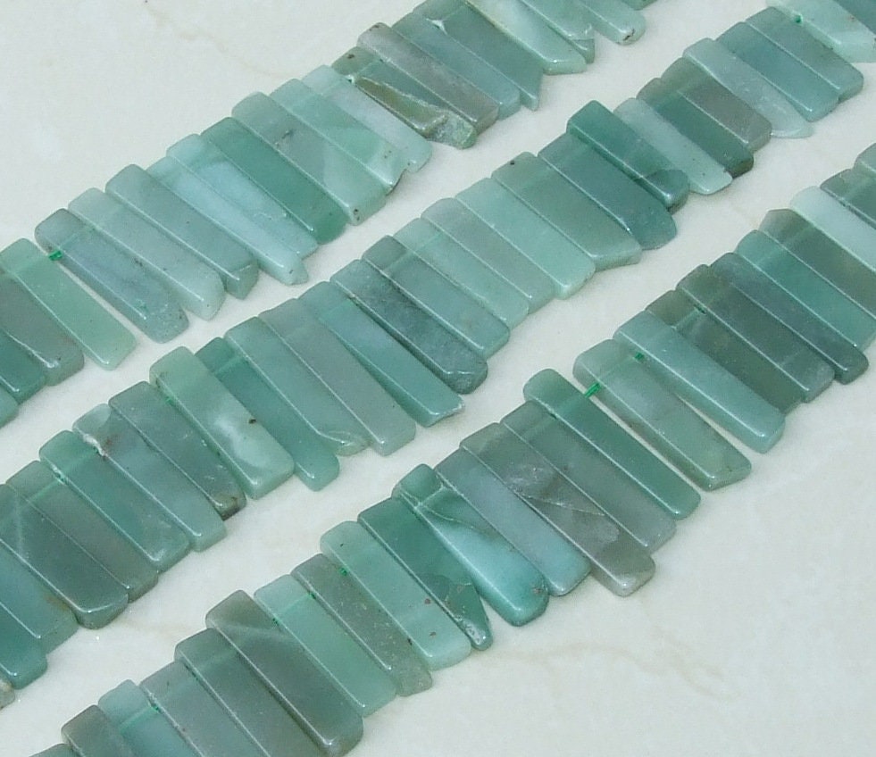 Green Aventurine Polished Quartz Slice, Aventurine Beads, Quartz Pendants, Gemstone Beads, Green Quartz Beads, Half Strand, 30mm to 45mm - EDGBeadsandGems