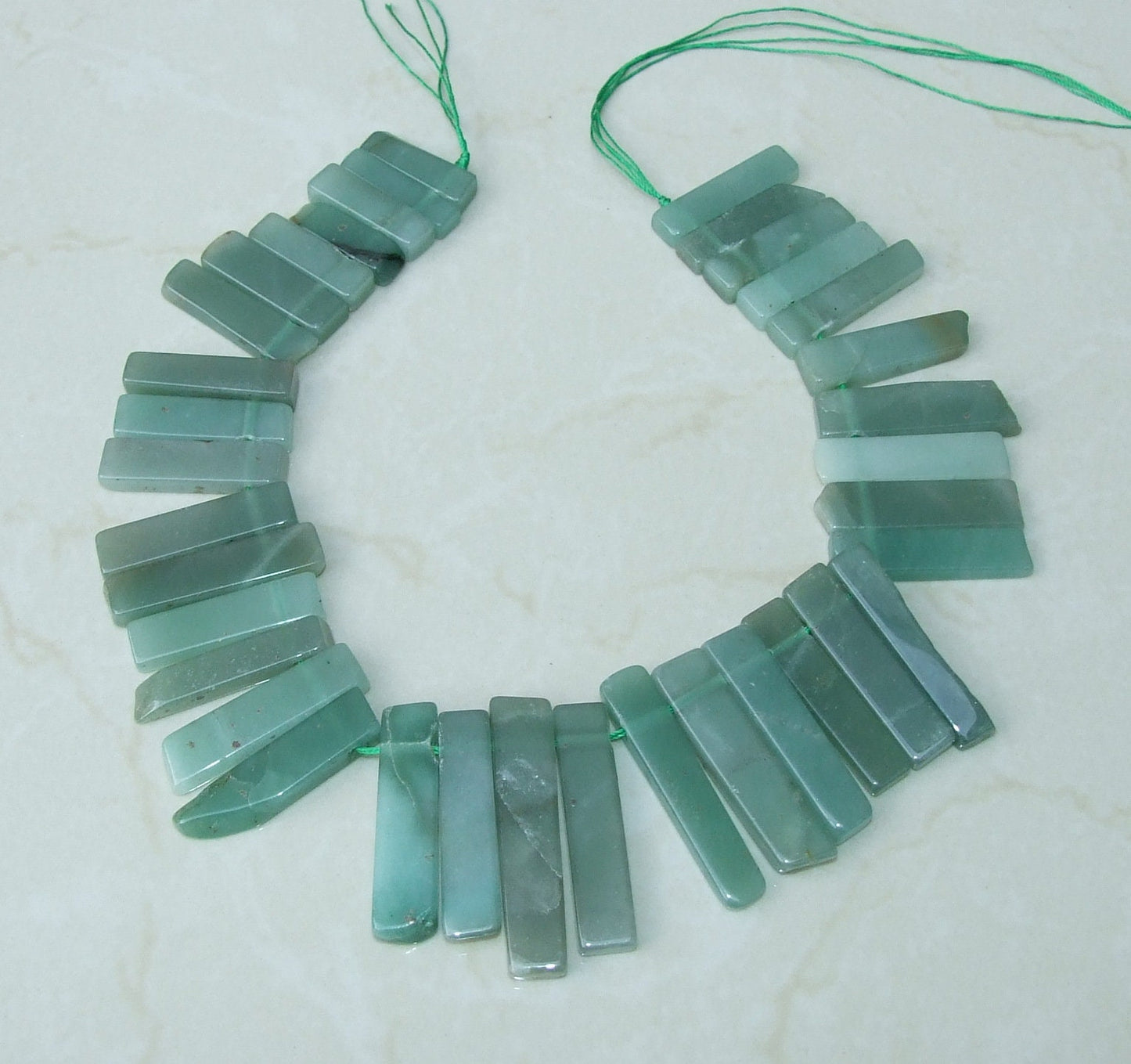 Green Aventurine Polished Quartz Slice, Aventurine Beads, Quartz Pendants, Gemstone Beads, Green Quartz Beads, Half Strand, 30mm to 45mm - EDGBeadsandGems