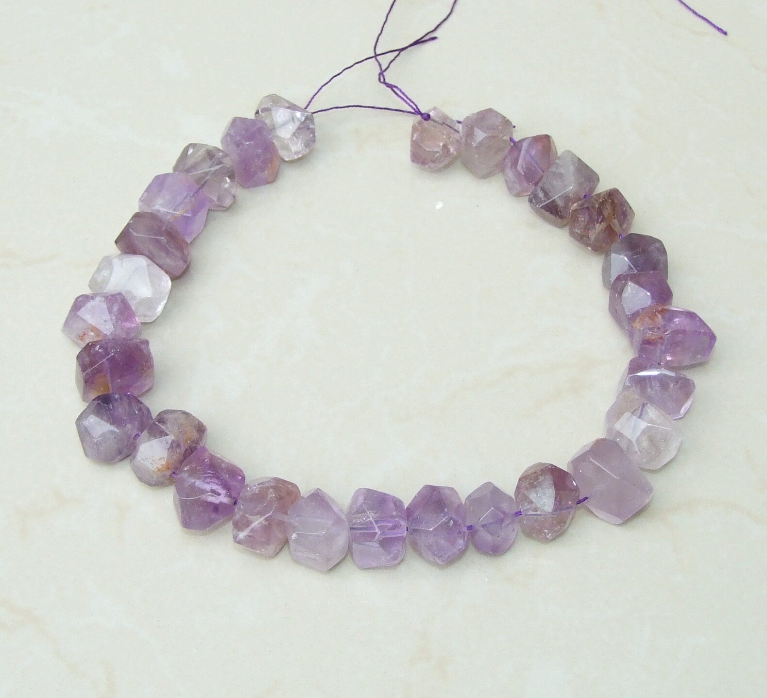 Light Amethyst Faceted Nugget, Polished Amethyst Beads, Gemstone Beads, Jewelry Stones, Amethyst Nuggets, Half Strand - 14mm x 14mm x 20mm - EDGBeadsandGems