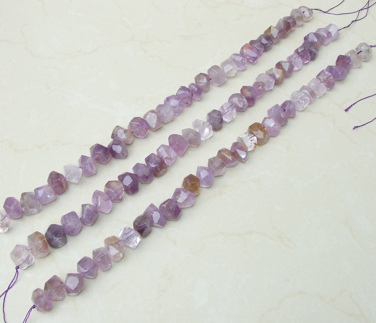 Light Amethyst Faceted Nugget, Polished Amethyst Beads, Gemstone Beads, Jewelry Stones, Amethyst Nuggets, Half Strand - 14mm x 14mm x 20mm - EDGBeadsandGems