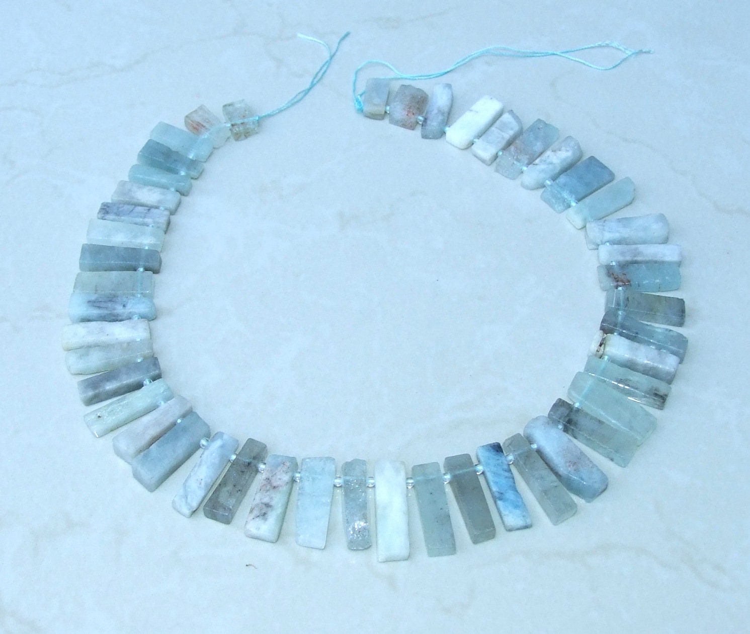 Aquamarine Slice Beads, Natural Stone Pendant, 15mm-30mm - EDGBeadsandGems
