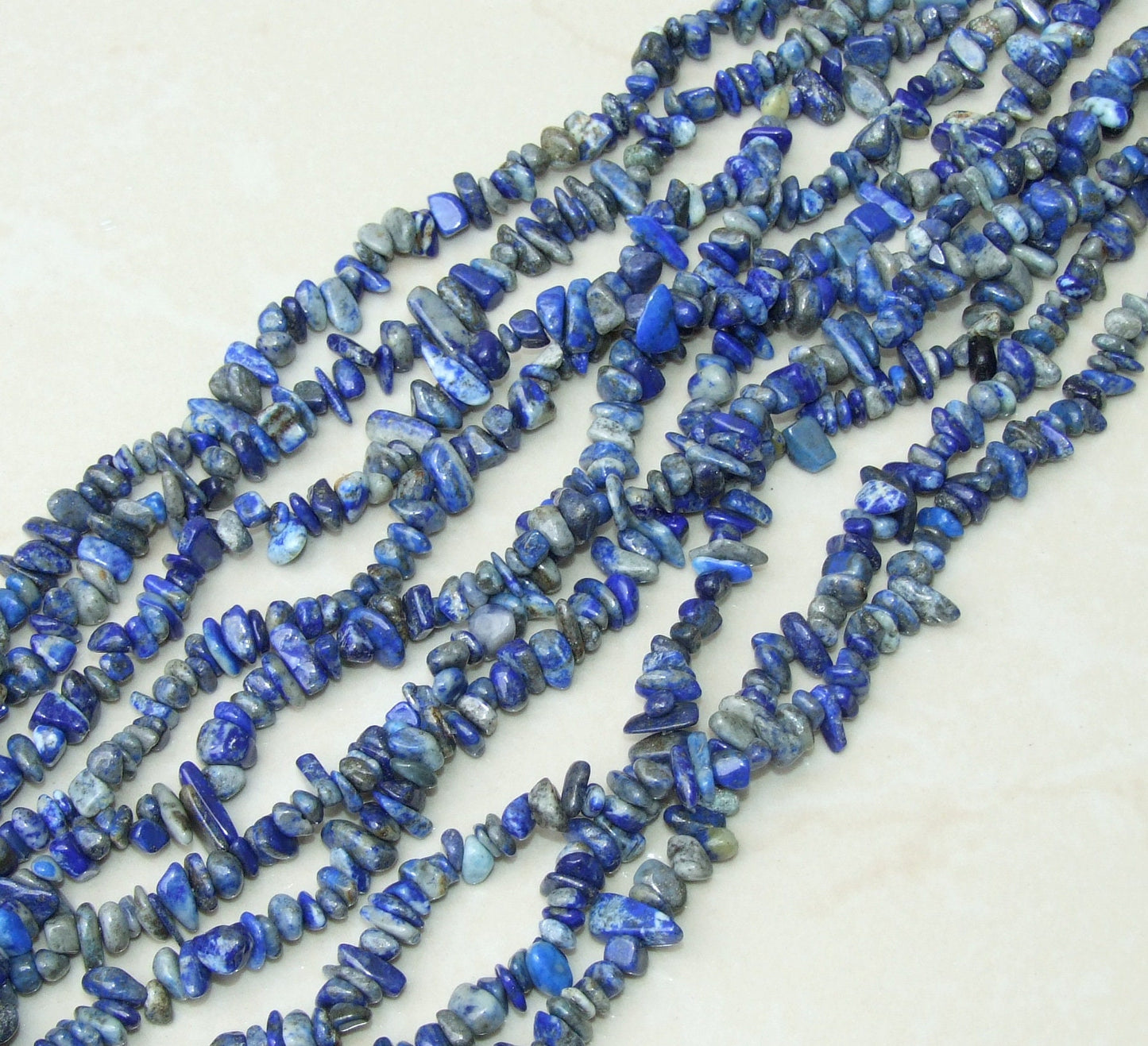 Small Lapis Chips, Polished Lapis Beads, Gemstone Beads, Jewelry Stones, Natural Lapis, Lapis Lazuli, 31.5" Strand, 5mm - 8mm - EDGBeadsandGems