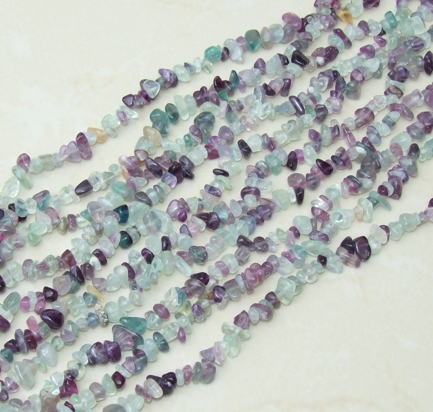 Small Fluorite Chips, Polished Fluorite, Fluorite Beads, Gemstone Beads, Jewelry Stones, Natural Fluorite, 31.5" Strand, 4mm - 10mm - EDGBeadsandGems